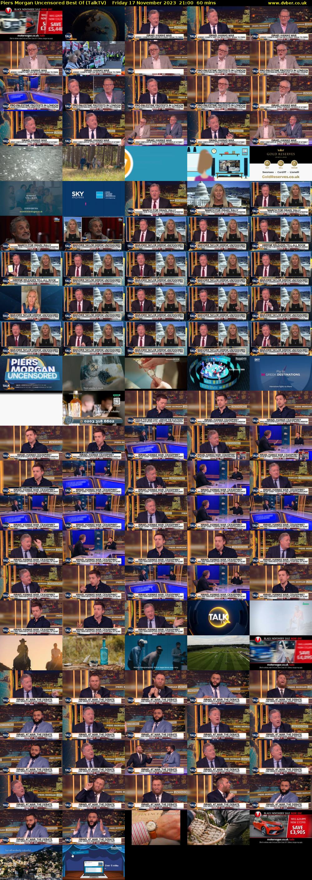 Piers Morgan Uncensored Best Of (TalkTV) Friday 17 November 2023 21:00 - 22:00