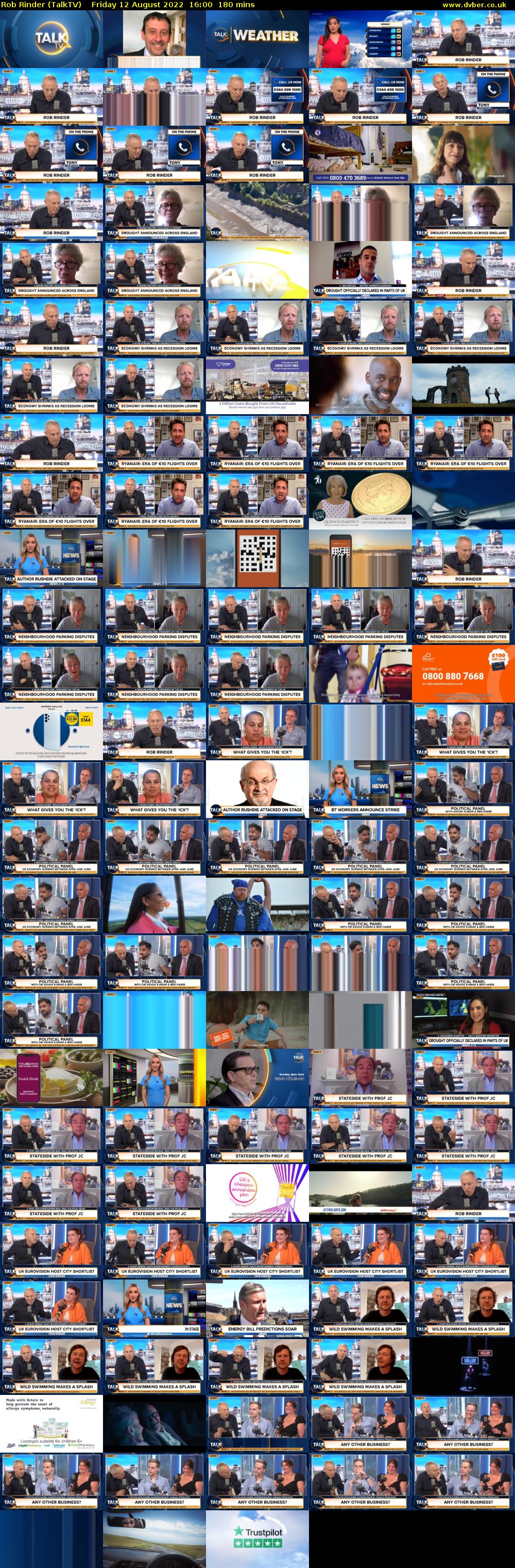 Rob Rinder (TalkTV) Friday 12 August 2022 16:00 - 19:00