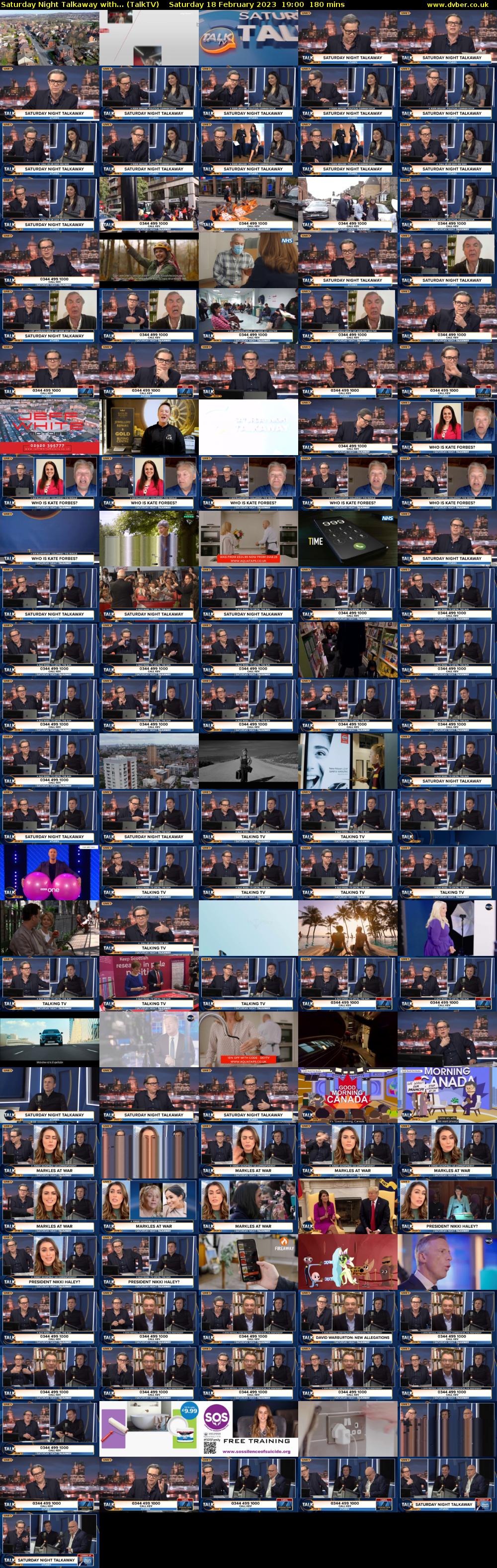 Saturday Night Talkaway with... (TalkTV) Saturday 18 February 2023 19:00 - 22:00