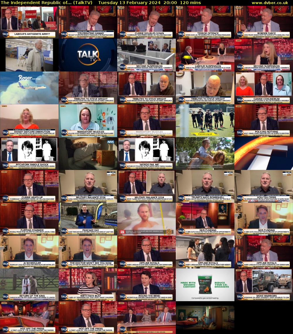 The Independent Republic of... (TalkTV) Tuesday 13 February 2024 20:00 - 22:00