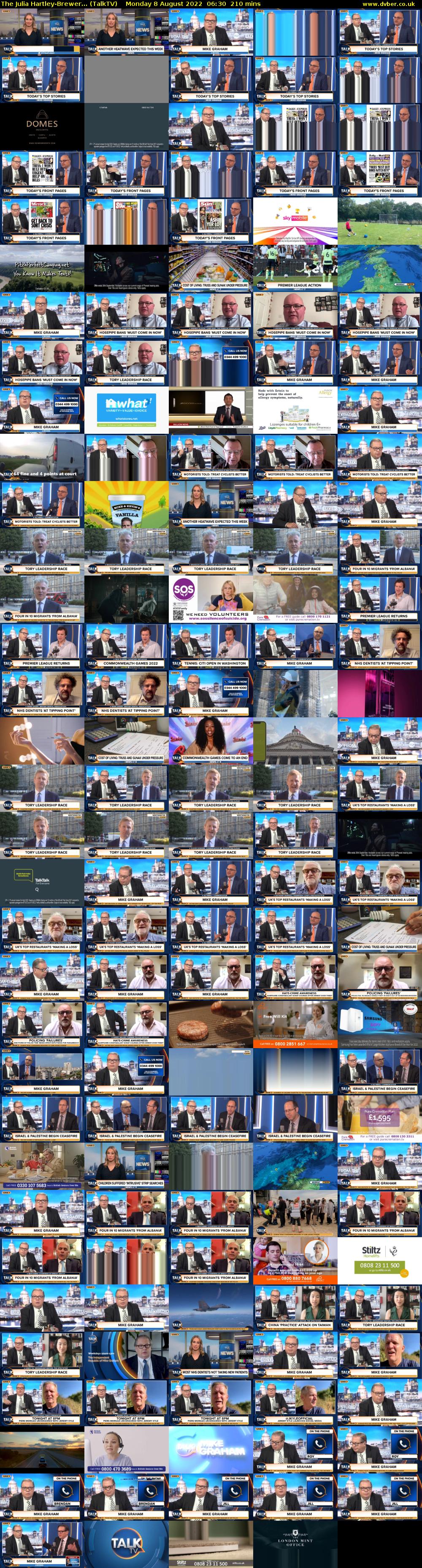 The Julia Hartley-Brewer... (TalkTV) Monday 8 August 2022 06:30 - 10:00