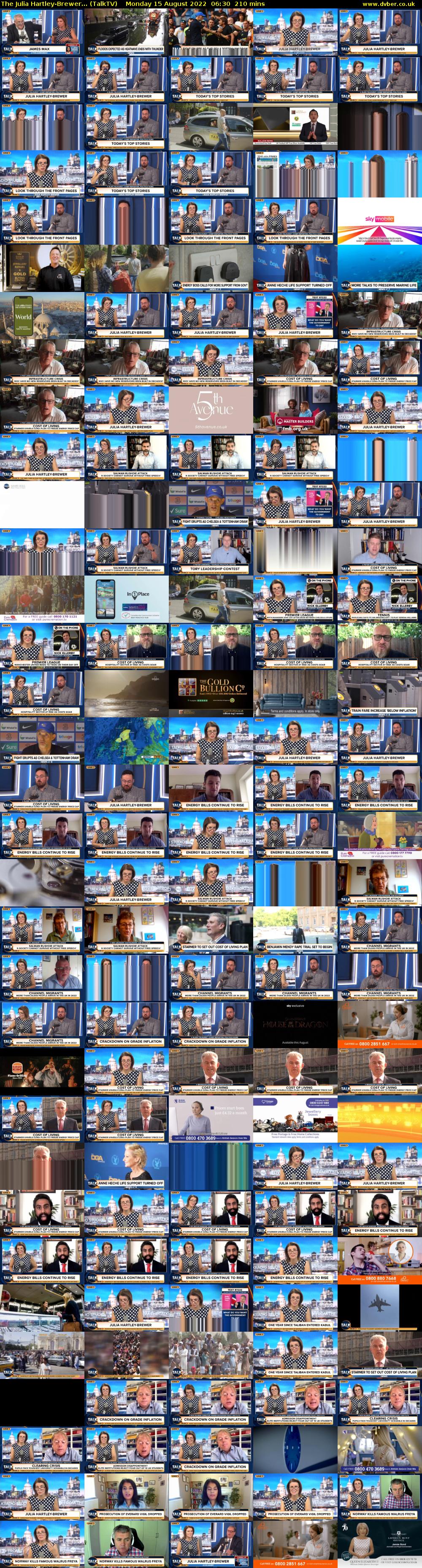The Julia Hartley-Brewer... (TalkTV) Monday 15 August 2022 06:30 - 10:00