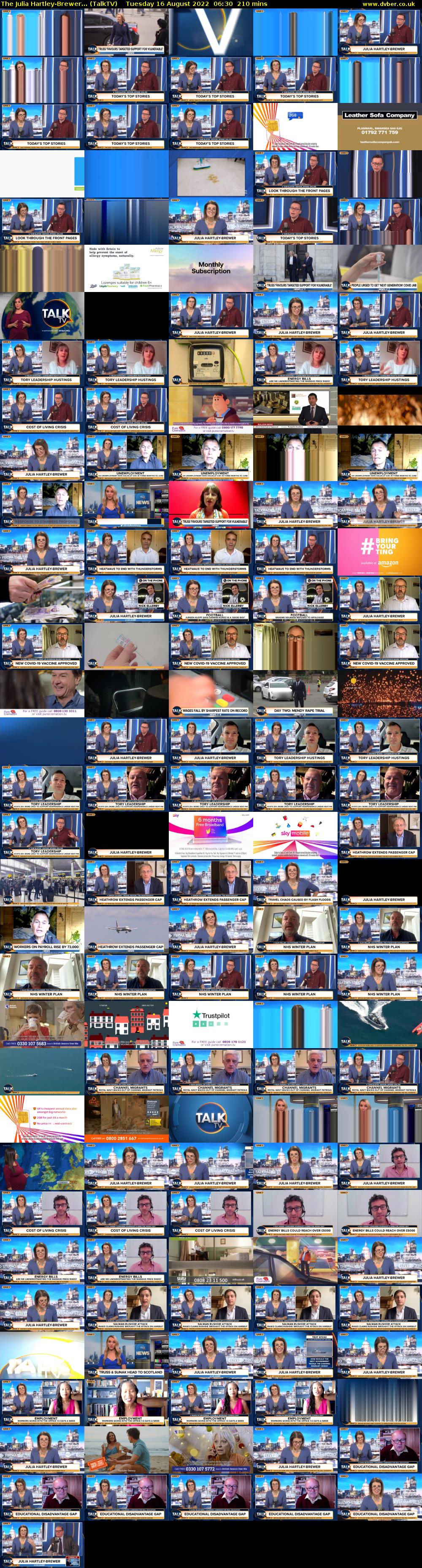The Julia Hartley-Brewer... (TalkTV) Tuesday 16 August 2022 06:30 - 10:00