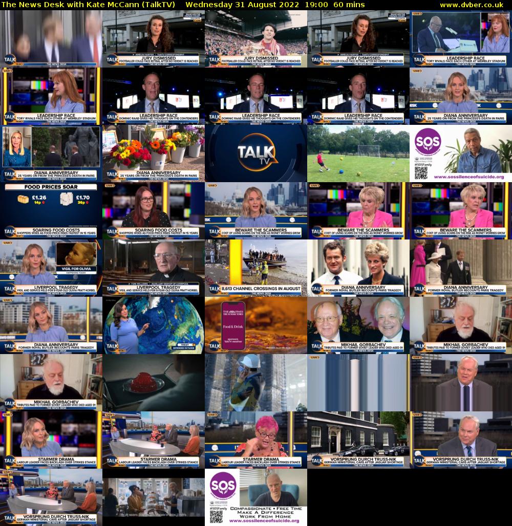 The News Desk with Kate McCann (TalkTV) Wednesday 31 August 2022 19:00 - 20:00
