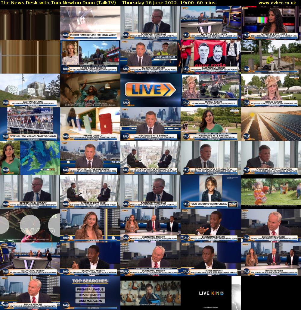 The News Desk with Tom Newton Dunn (TalkTV) Thursday 16 June 2022 19:00 - 20:00