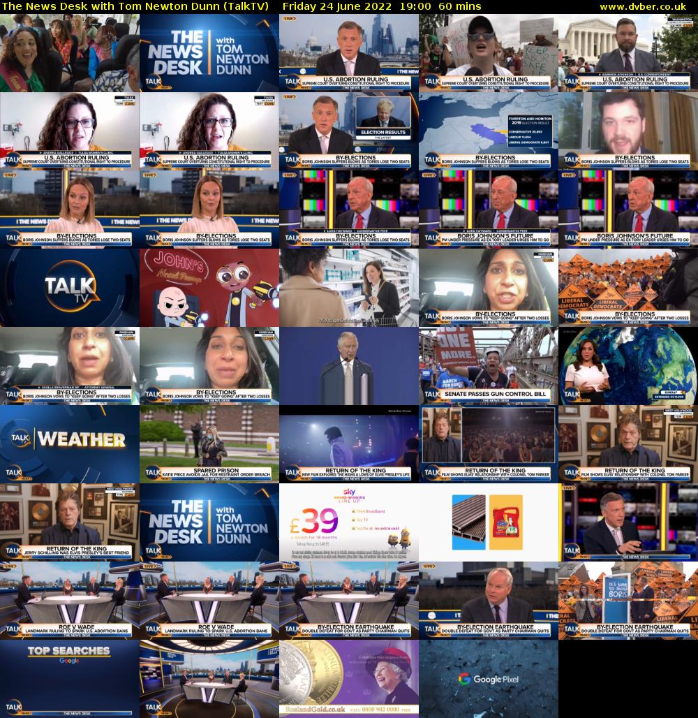 The News Desk with Tom Newton Dunn (TalkTV) Friday 24 June 2022 19:00 - 20:00