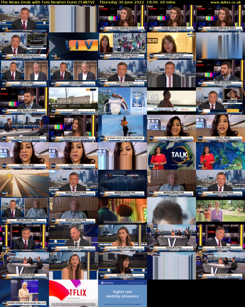 The News Desk with Tom Newton Dunn (TalkTV) Thursday 30 June 2022 19:00 - 20:00