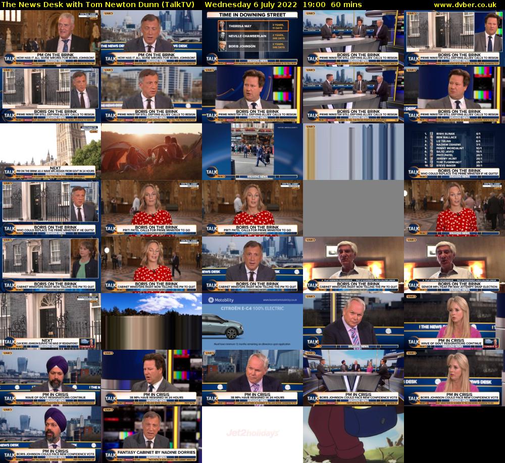 The News Desk with Tom Newton Dunn (TalkTV) Wednesday 6 July 2022 19:00 - 20:00
