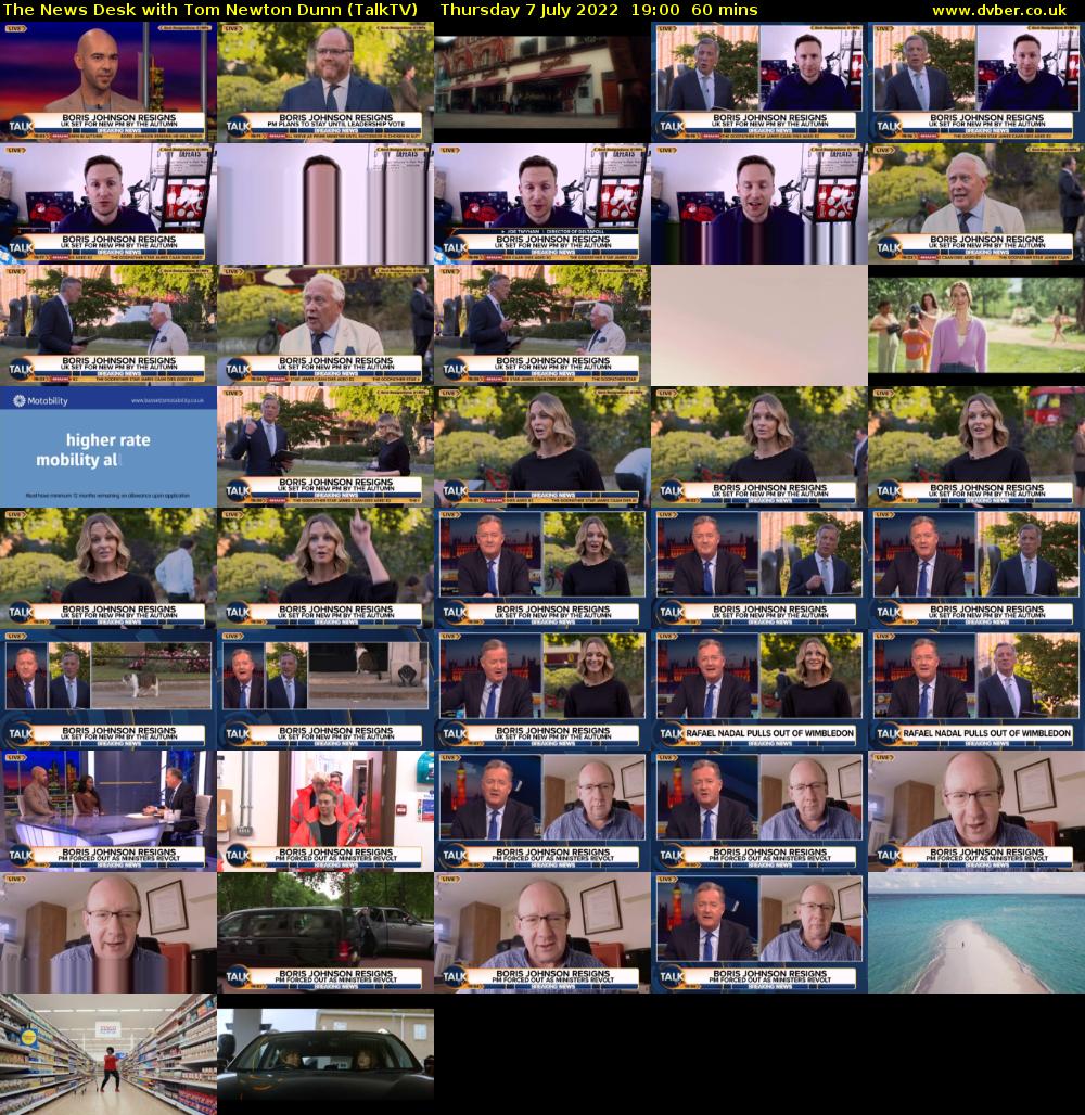 The News Desk with Tom Newton Dunn (TalkTV) Thursday 7 July 2022 19:00 - 20:00