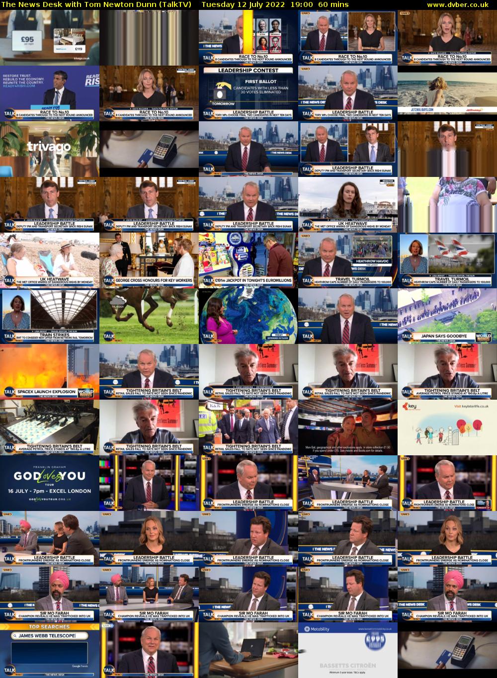 The News Desk with Tom Newton Dunn (TalkTV) Tuesday 12 July 2022 19:00 - 20:00