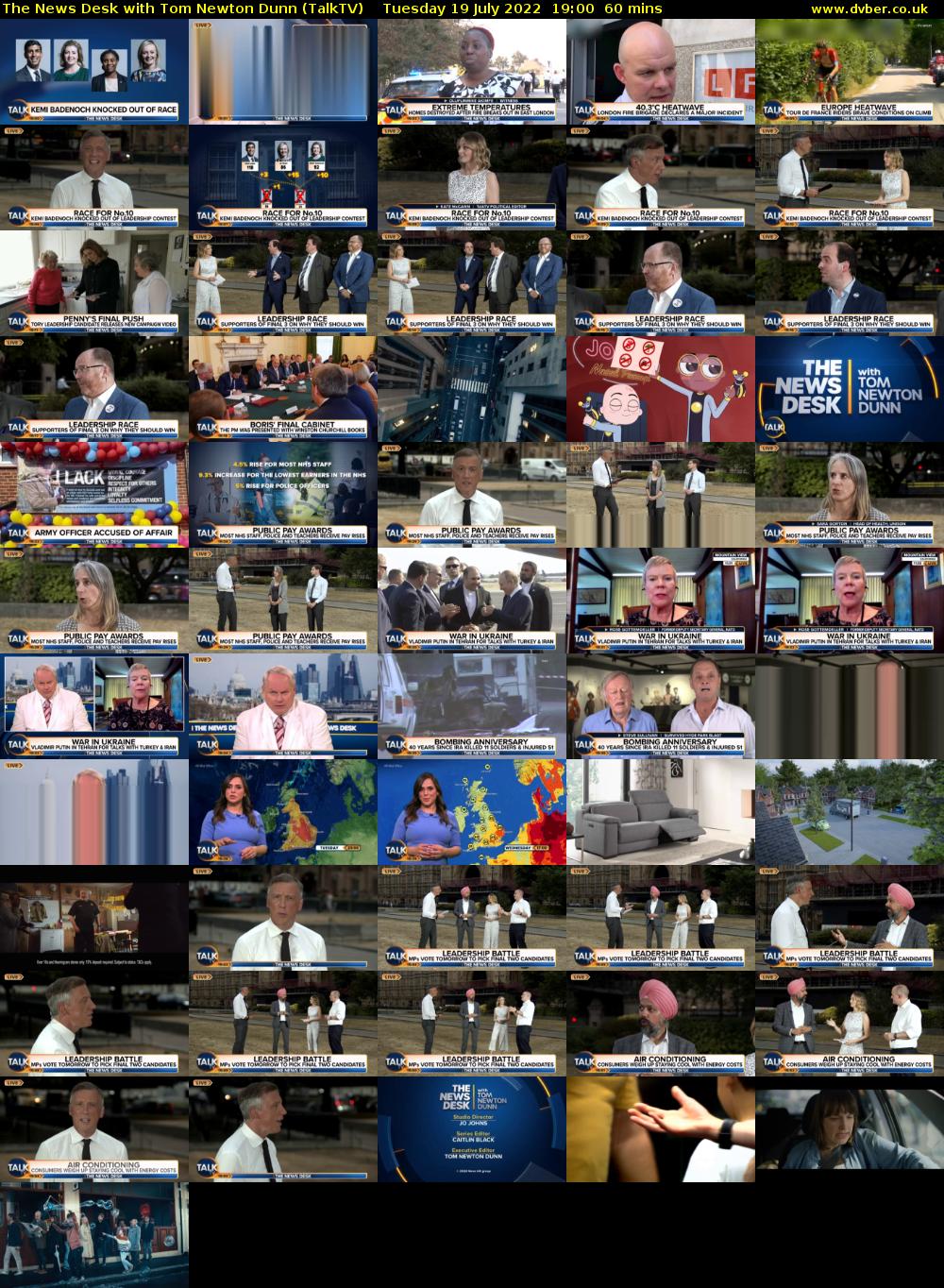 The News Desk with Tom Newton Dunn (TalkTV) Tuesday 19 July 2022 19:00 - 20:00