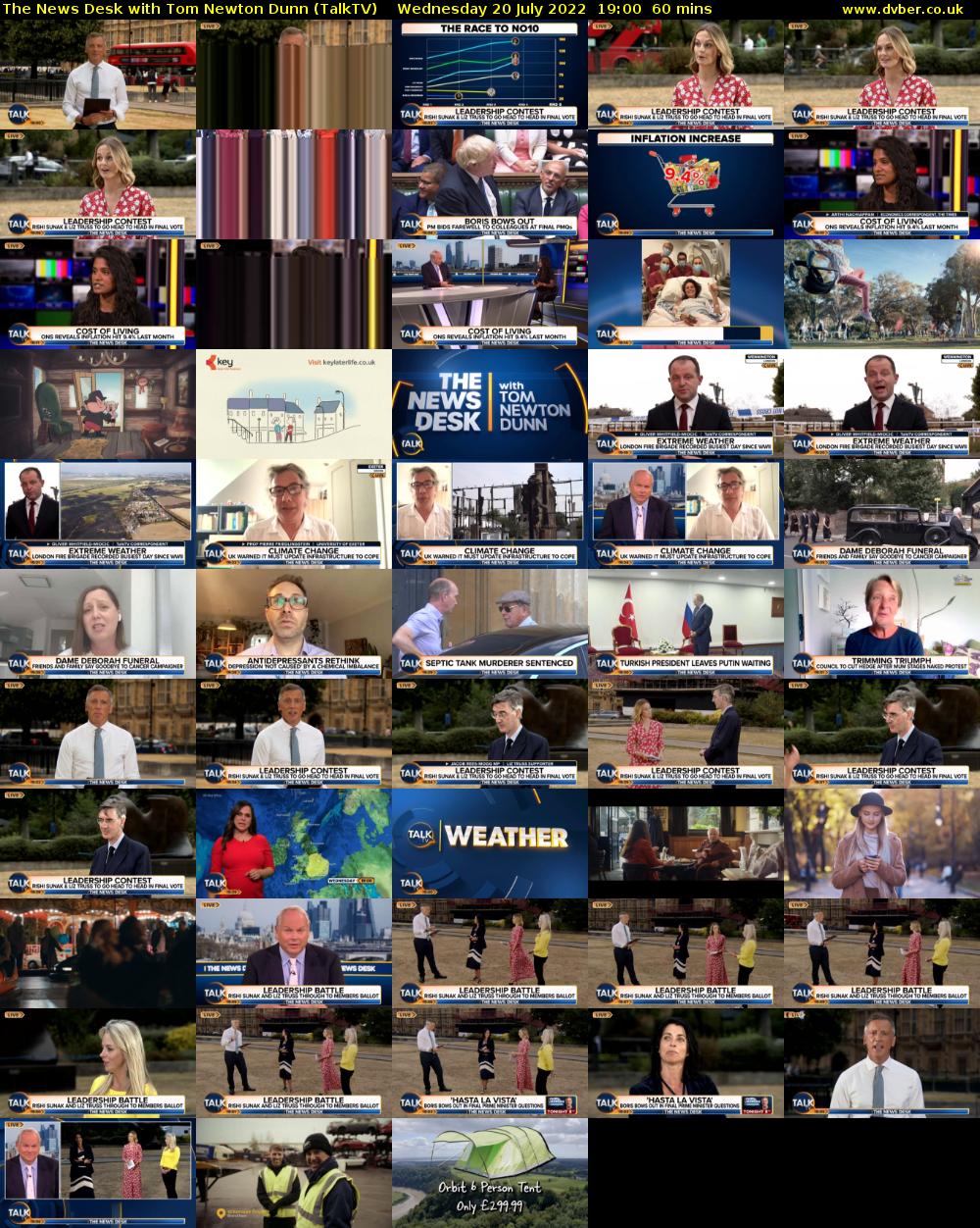 The News Desk with Tom Newton Dunn (TalkTV) Wednesday 20 July 2022 19:00 - 20:00