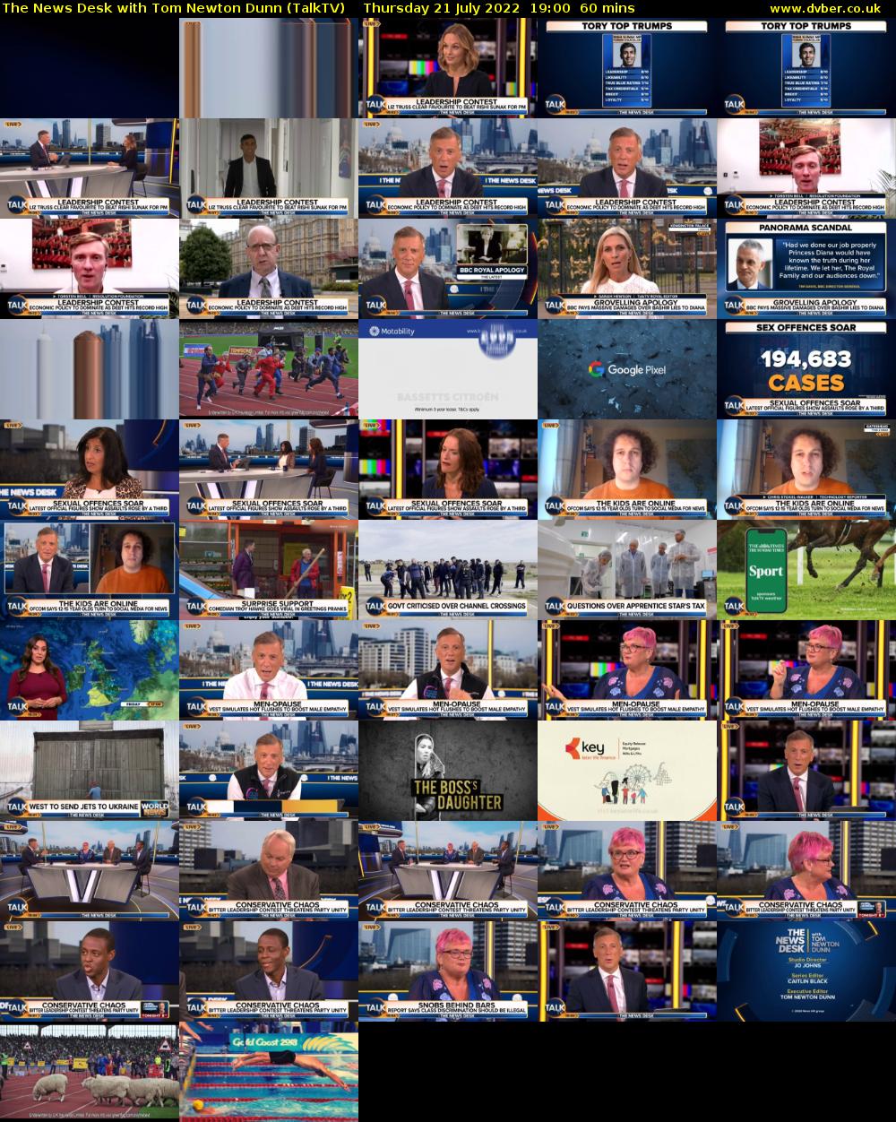 The News Desk with Tom Newton Dunn (TalkTV) Thursday 21 July 2022 19:00 - 20:00
