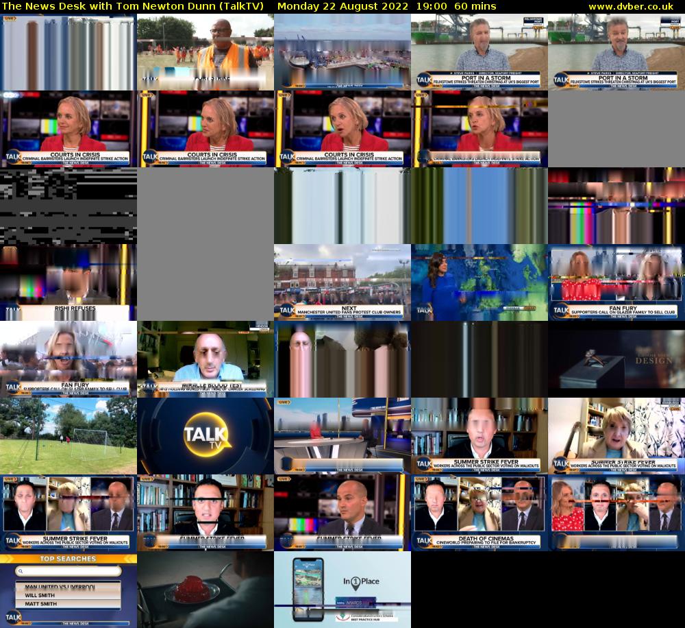 The News Desk with Tom Newton Dunn (TalkTV) Monday 22 August 2022 19:00 - 20:00