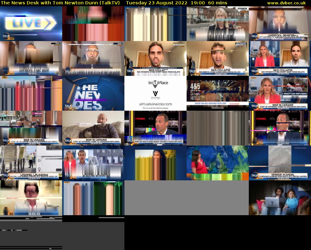 The News Desk with Tom Newton Dunn (TalkTV) Tuesday 23 August 2022 19:00 - 20:00