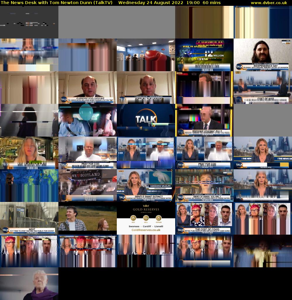 The News Desk with Tom Newton Dunn (TalkTV) Wednesday 24 August 2022 19:00 - 20:00
