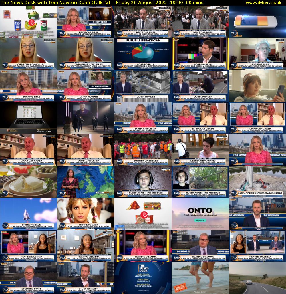 The News Desk with Tom Newton Dunn (TalkTV) Friday 26 August 2022 19:00 - 20:00