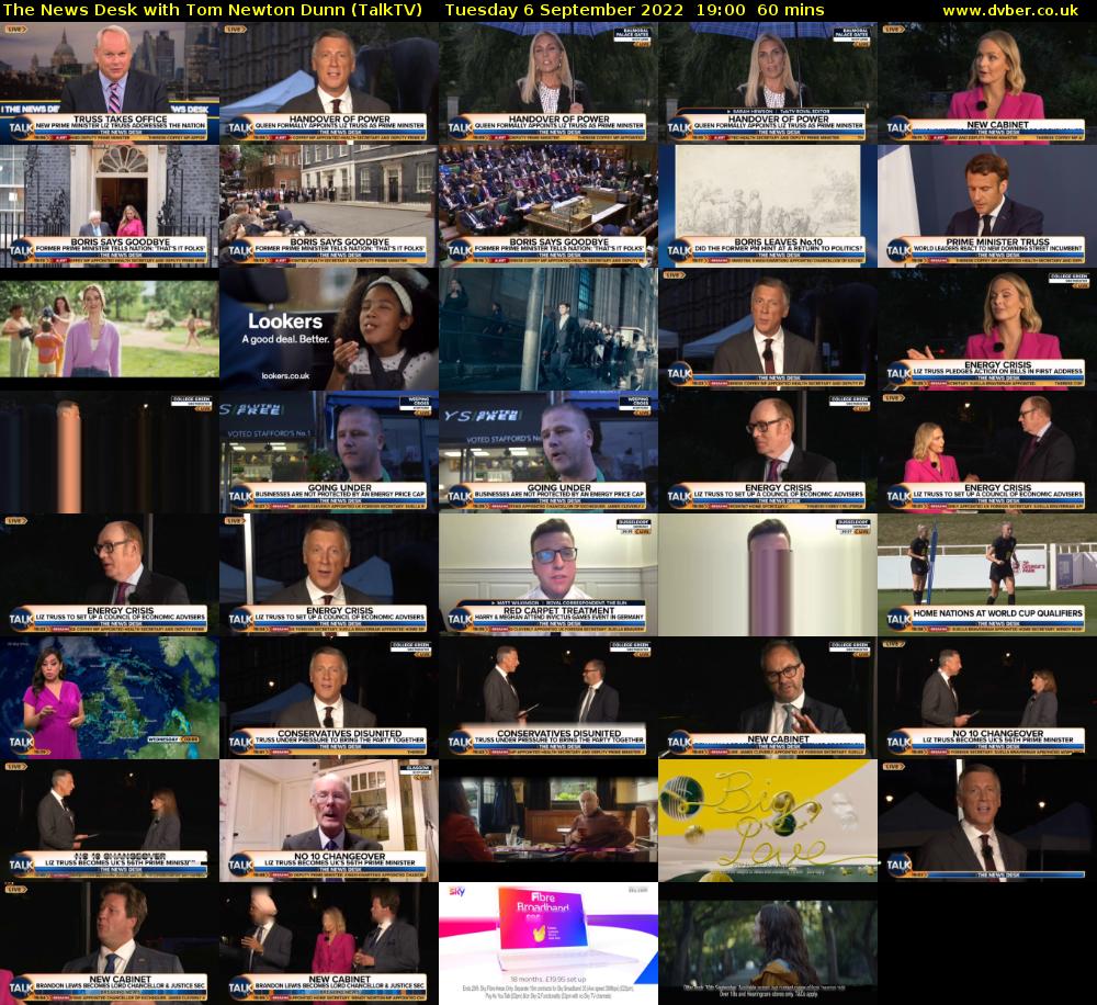 The News Desk with Tom Newton Dunn (TalkTV) Tuesday 6 September 2022 19:00 - 20:00