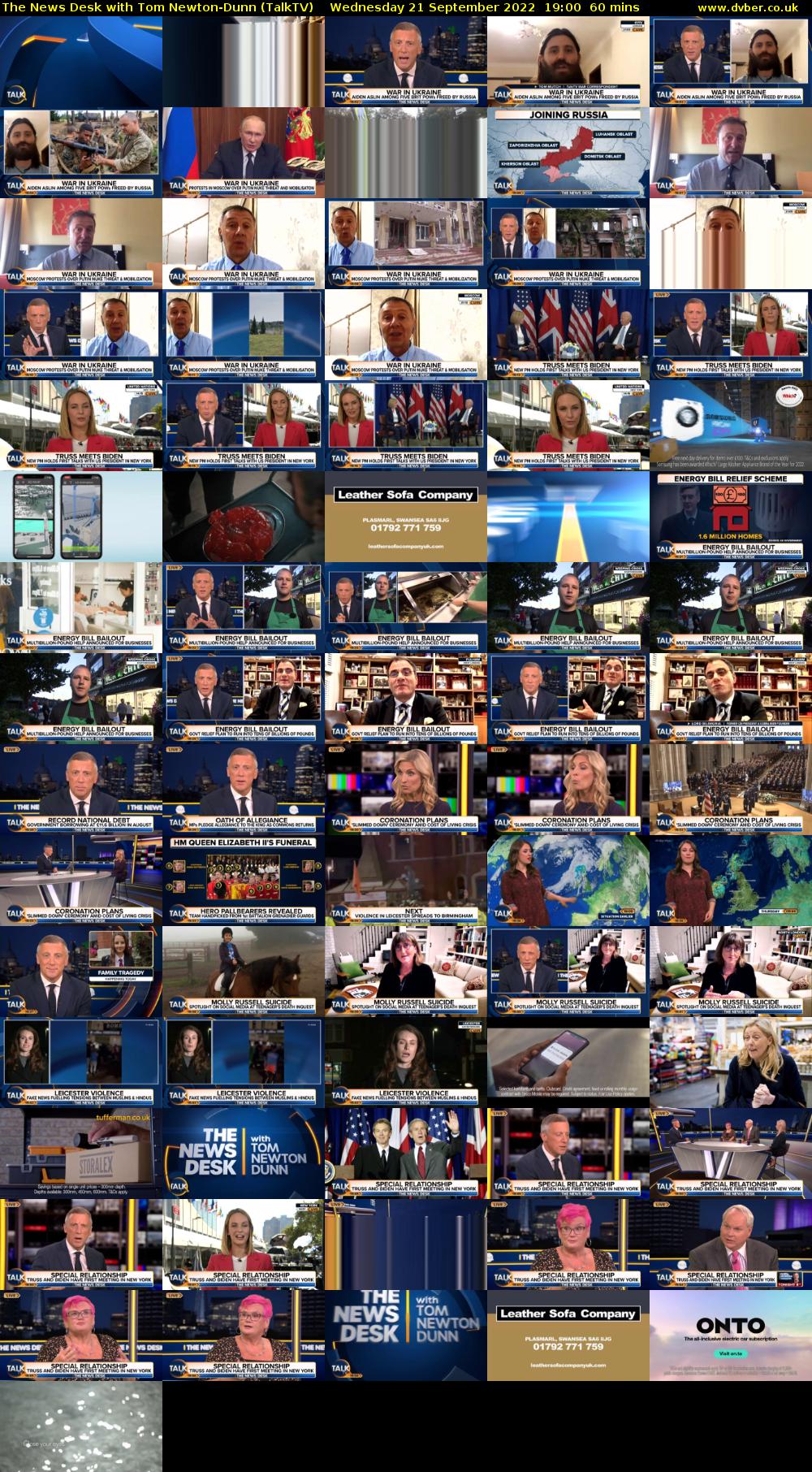 The News Desk with Tom Newton-Dunn (TalkTV) Wednesday 21 September 2022 19:00 - 20:00