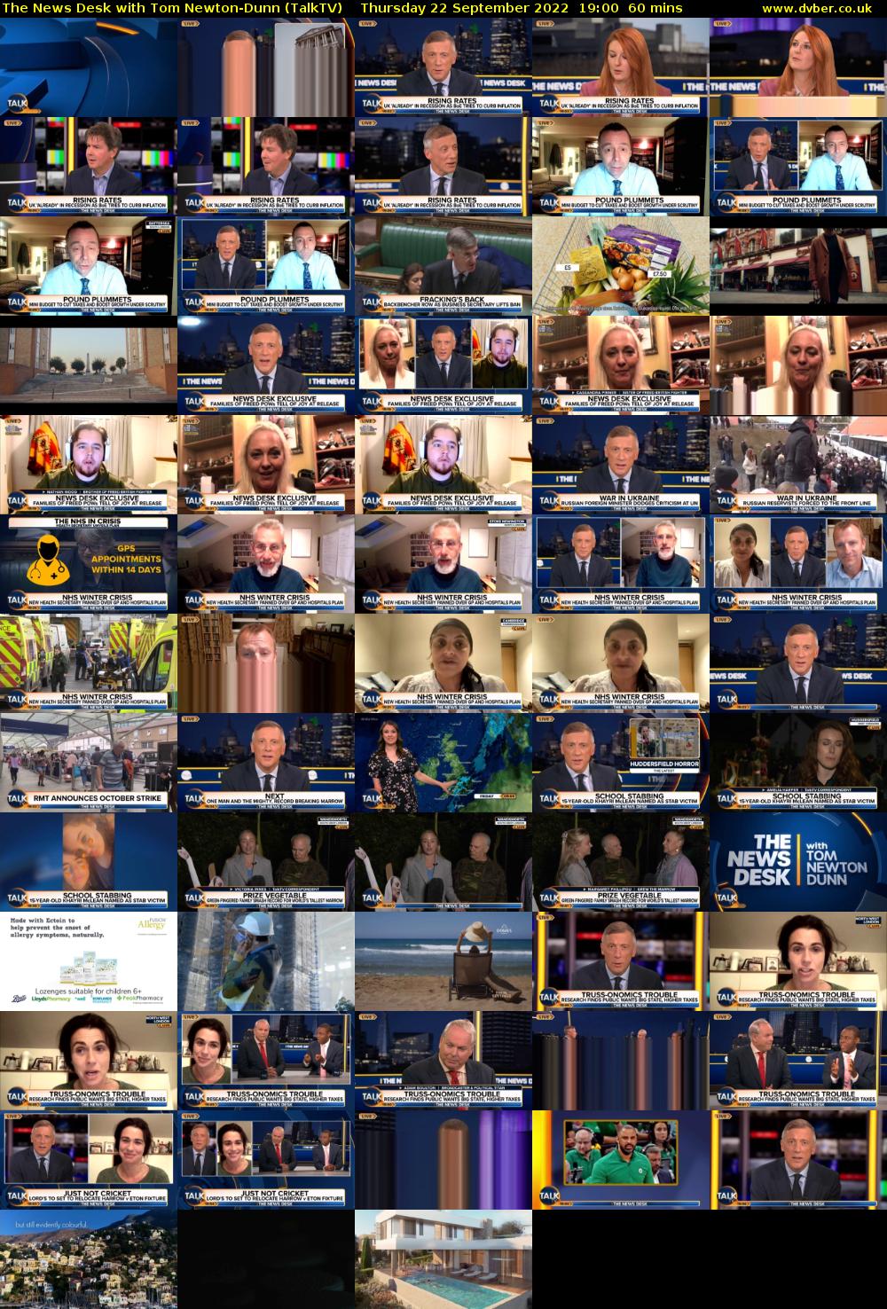 The News Desk with Tom Newton-Dunn (TalkTV) Thursday 22 September 2022 19:00 - 20:00