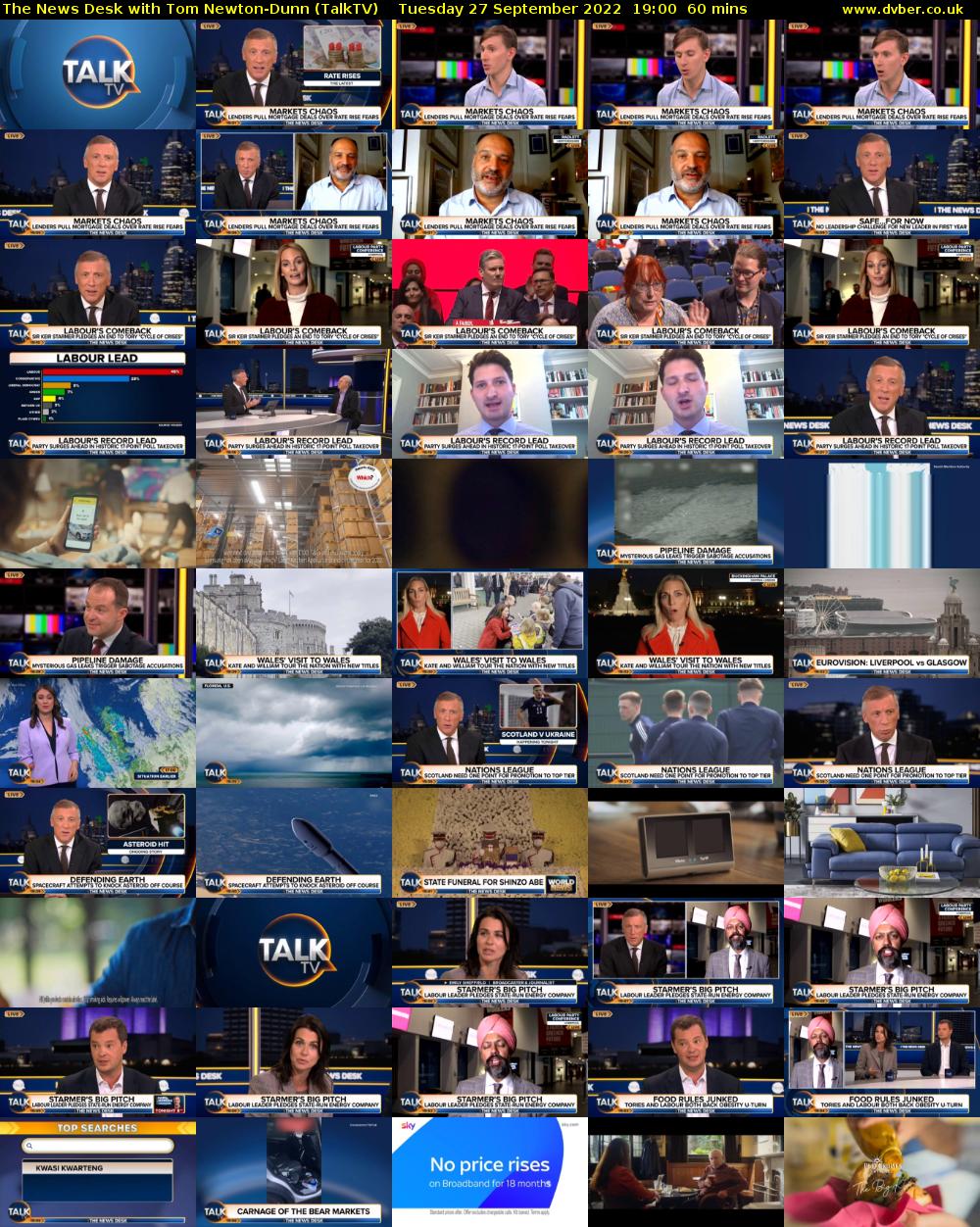 The News Desk with Tom Newton-Dunn (TalkTV) Tuesday 27 September 2022 19:00 - 20:00