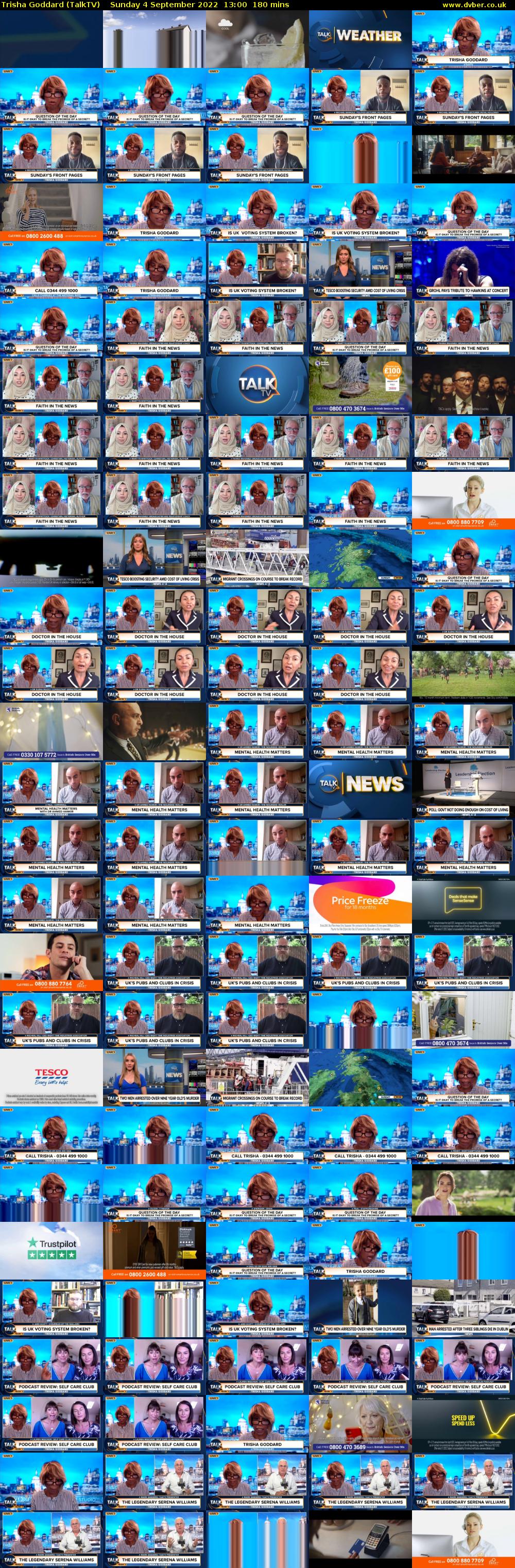 Trisha Goddard (TalkTV) Sunday 4 September 2022 13:00 - 16:00