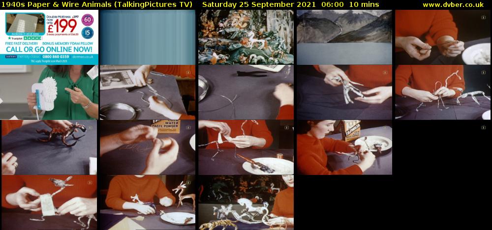 1940s Paper & Wire Animals (TalkingPictures TV) Saturday 25 September 2021 06:00 - 06:10