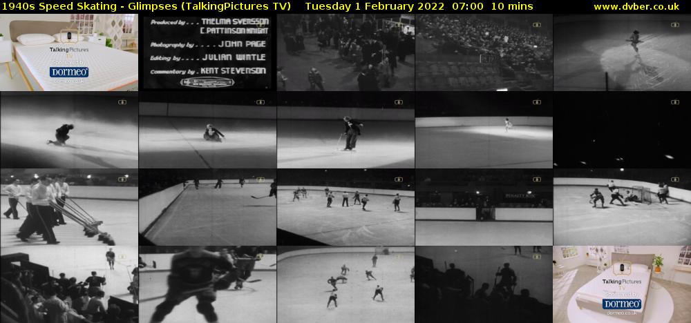 1940s Speed Skating - Glimpses (TalkingPictures TV) Tuesday 1 February 2022 07:00 - 07:10