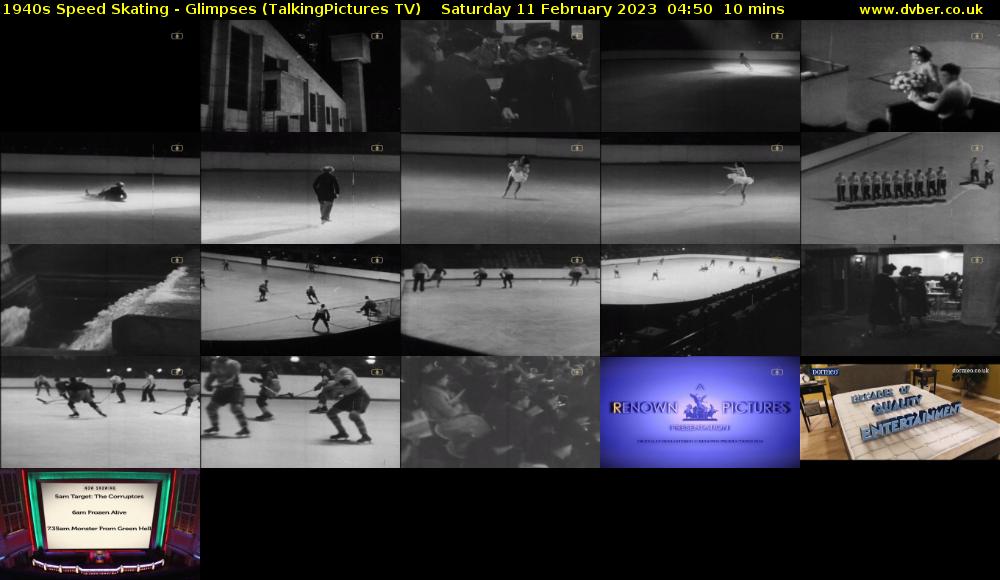 1940s Speed Skating - Glimpses (TalkingPictures TV) Saturday 11 February 2023 04:50 - 05:00