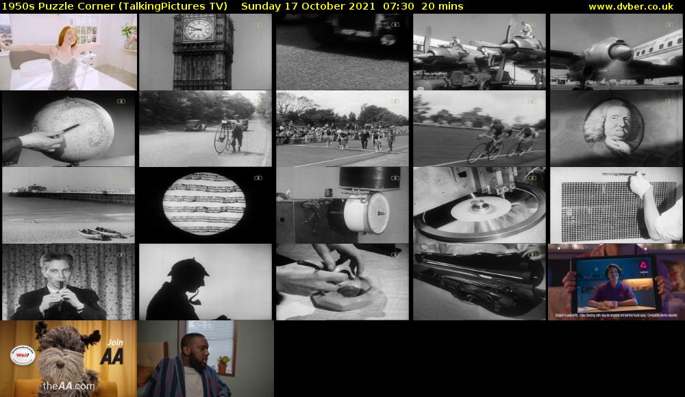 1950s Puzzle Corner (TalkingPictures TV) Sunday 17 October 2021 07:30 - 07:50