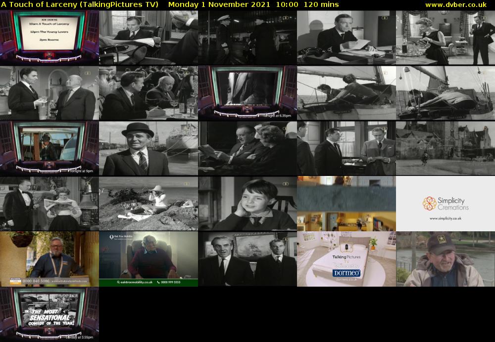 A Touch of Larceny (TalkingPictures TV) Monday 1 November 2021 10:00 - 12:00