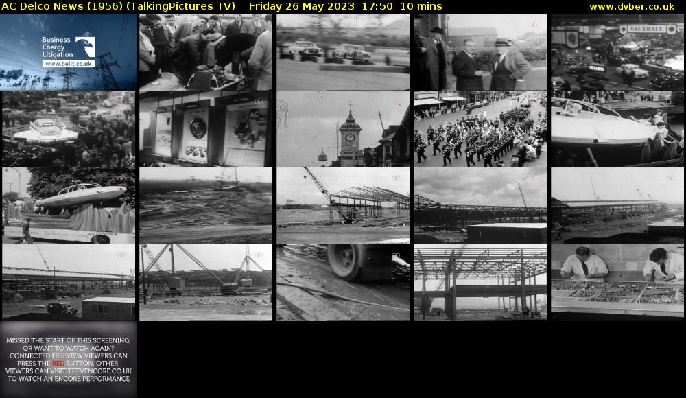 AC Delco News (1956) (TalkingPictures TV) Friday 26 May 2023 17:50 - 18:00