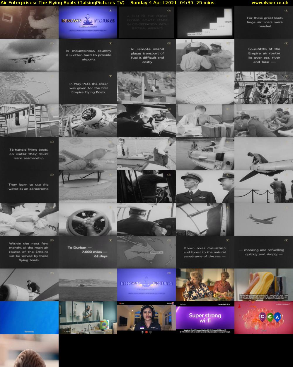 Air Enterprises: The Flying Boats (TalkingPictures TV) Sunday 4 April 2021 04:35 - 05:00