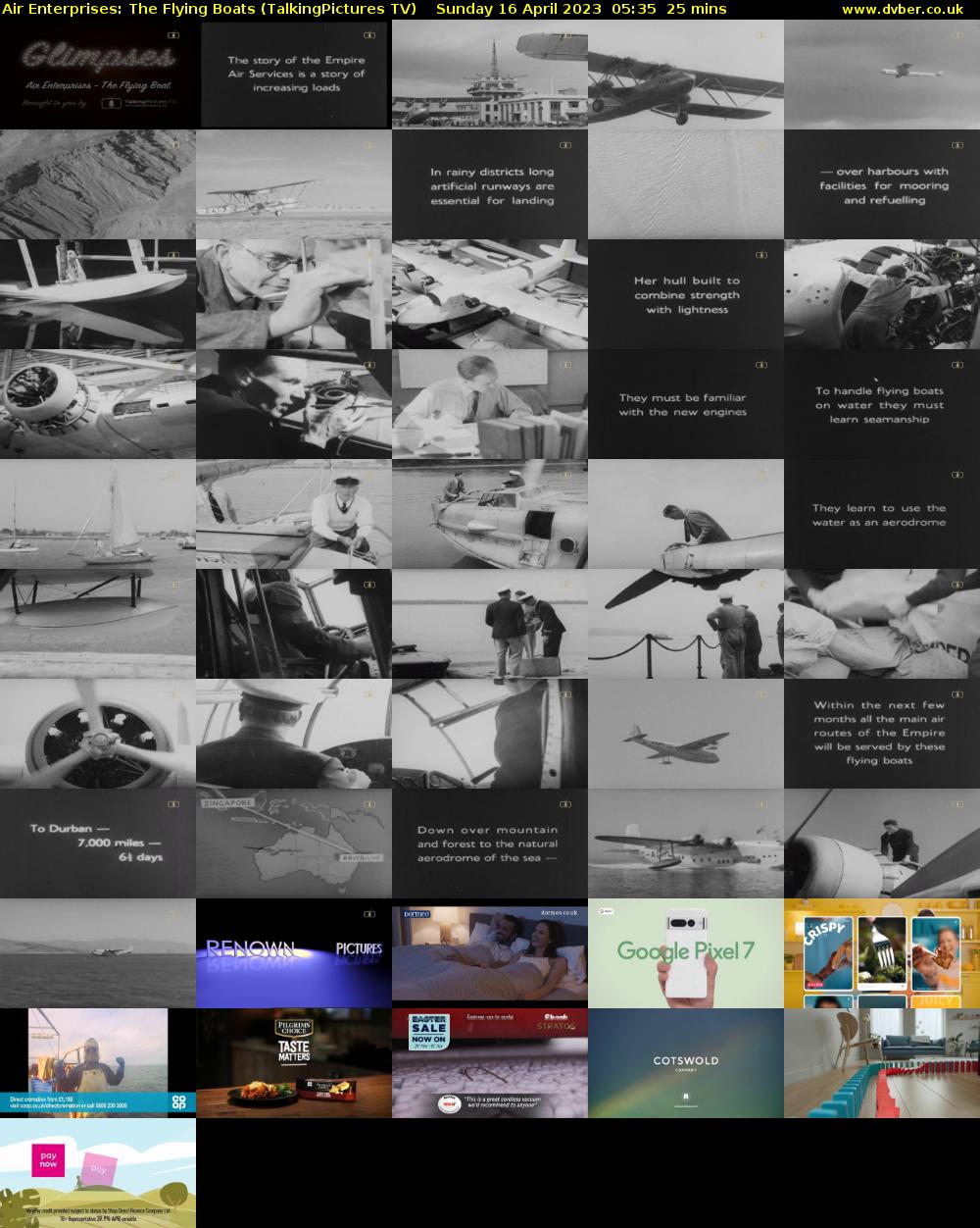 Air Enterprises: The Flying Boats (TalkingPictures TV) Sunday 16 April 2023 05:35 - 06:00