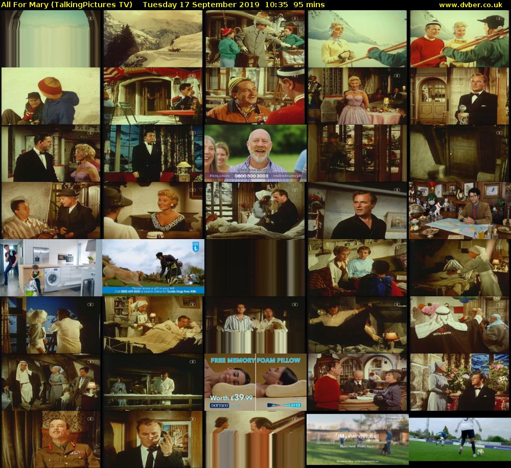 All For Mary (TalkingPictures TV) Tuesday 17 September 2019 10:35 - 12:10