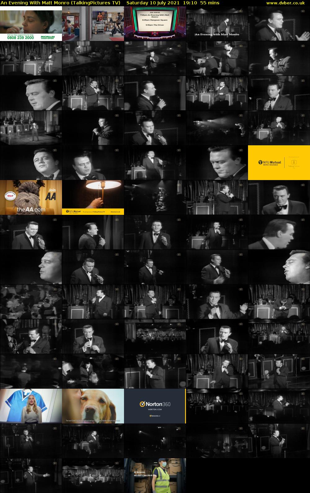 An Evening With Matt Monro (TalkingPictures TV) Saturday 10 July 2021 19:10 - 20:05
