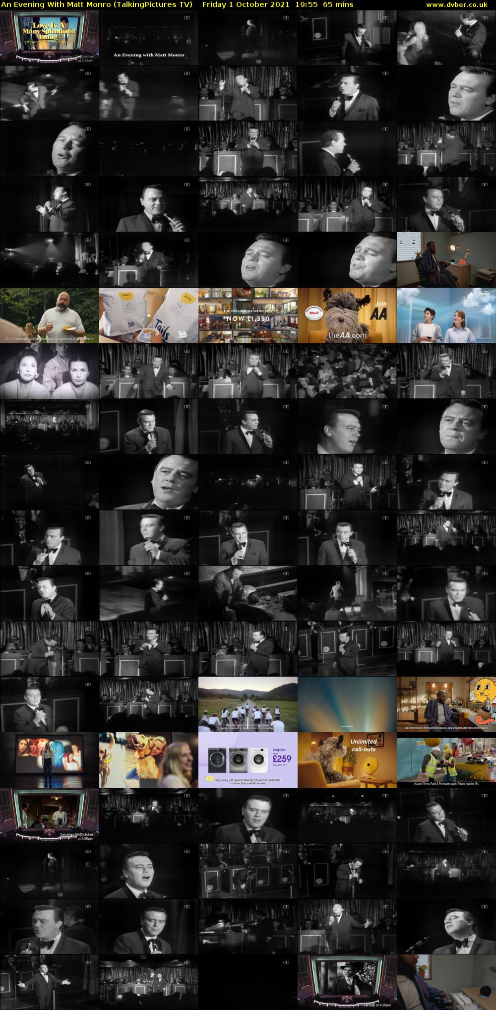 An Evening With Matt Monro (TalkingPictures TV) Friday 1 October 2021 19:55 - 21:00