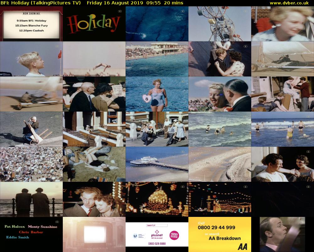 BFI: Holiday (TalkingPictures TV) Friday 16 August 2019 09:55 - 10:15