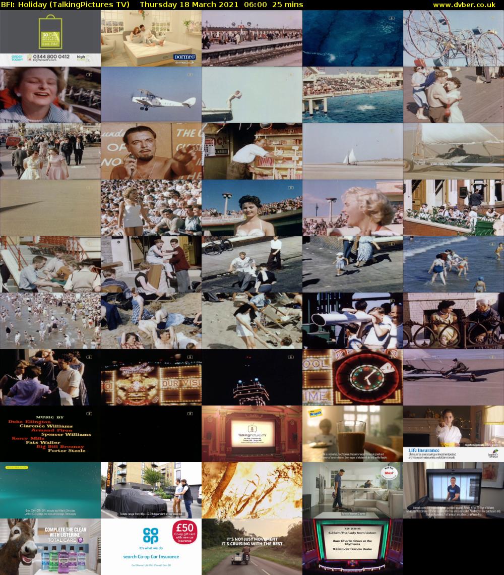 BFI: Holiday (TalkingPictures TV) Thursday 18 March 2021 06:00 - 06:25