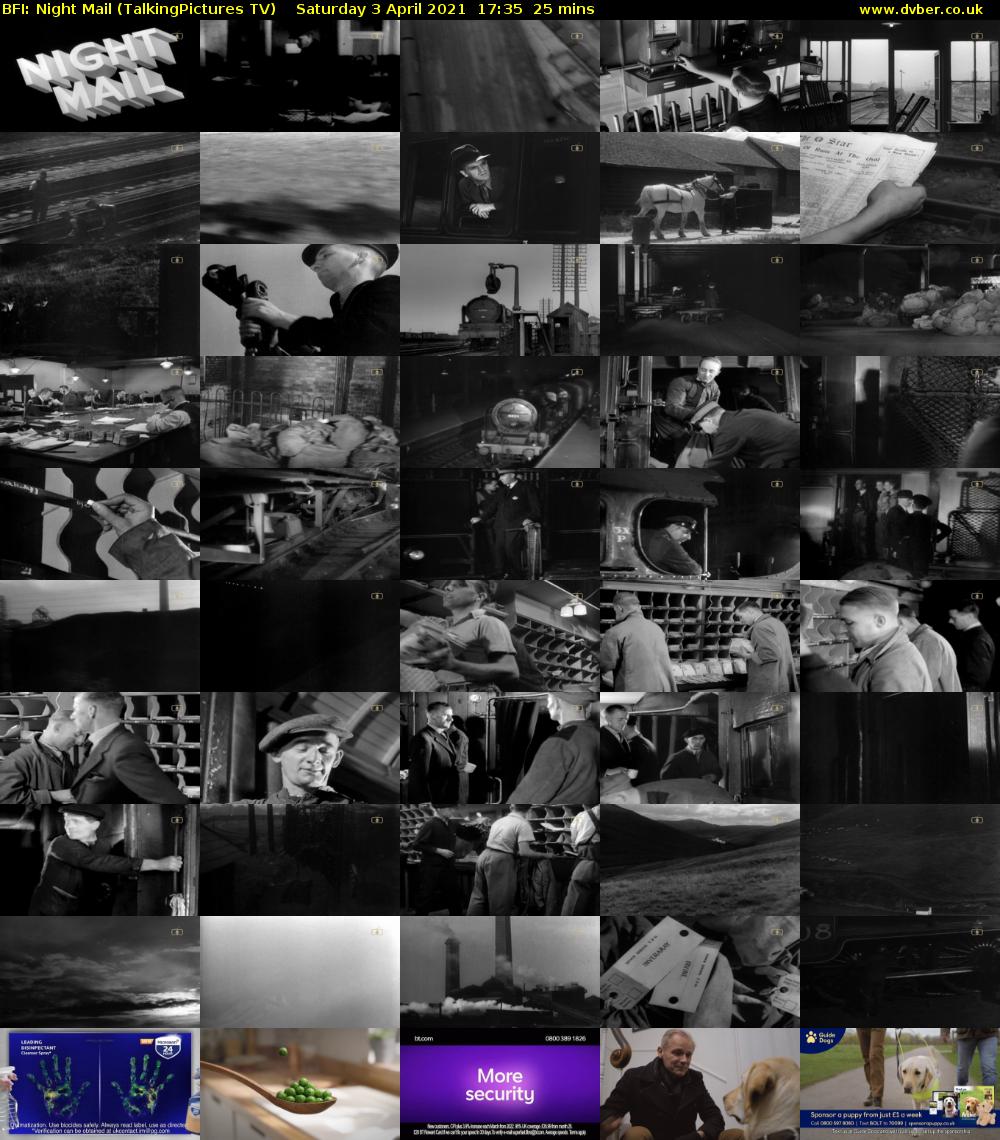 BFI: Night Mail (TalkingPictures TV) Saturday 3 April 2021 17:35 - 18:00