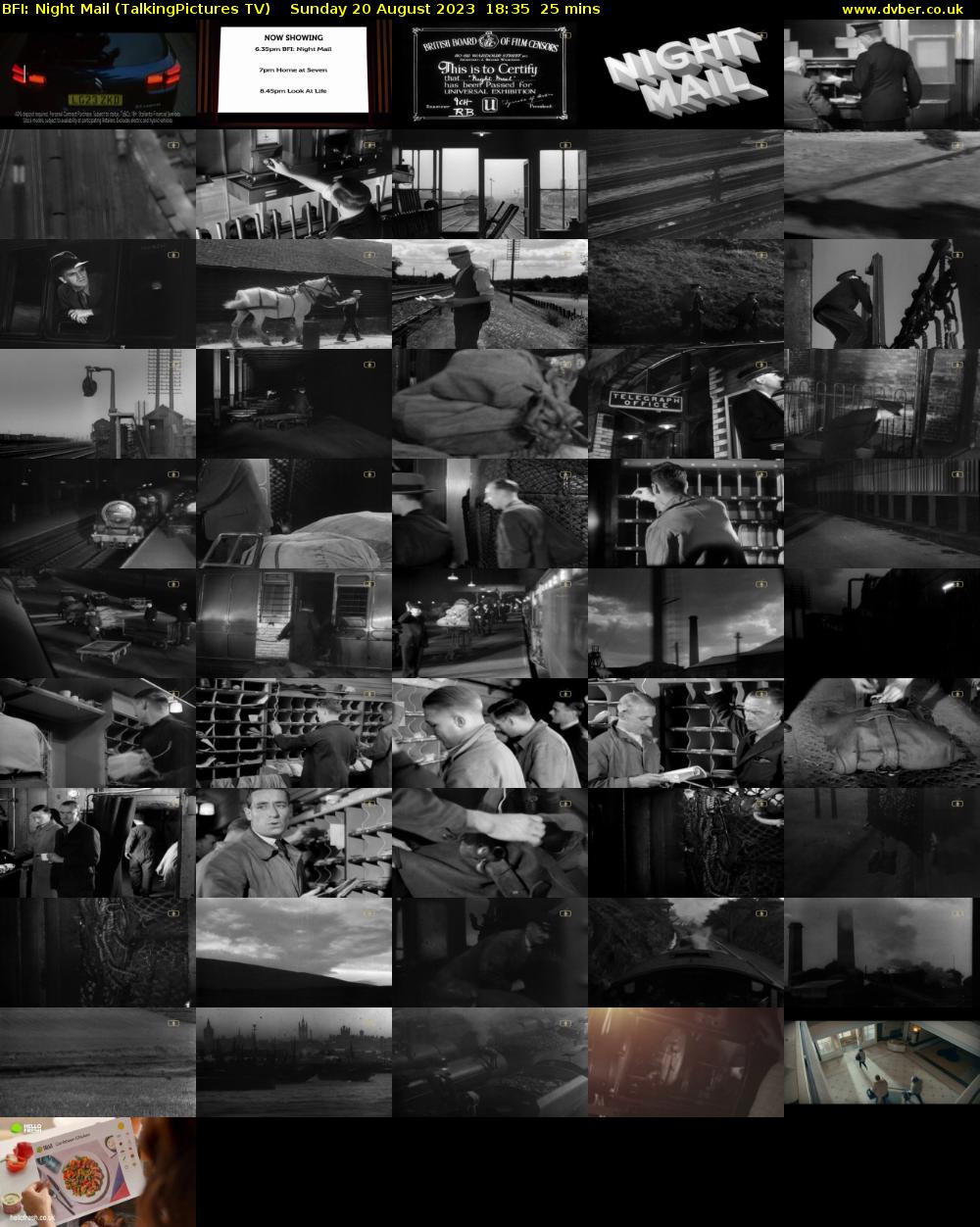 BFI: Night Mail (TalkingPictures TV) Sunday 20 August 2023 18:35 - 19:00