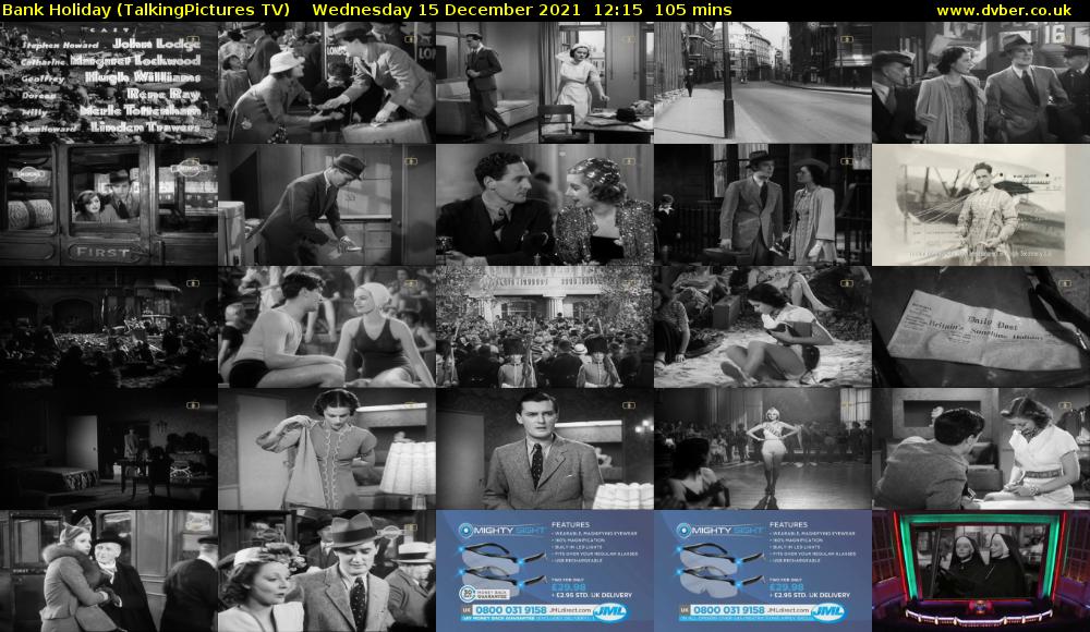 Bank Holiday (TalkingPictures TV) Wednesday 15 December 2021 12:15 - 14:00