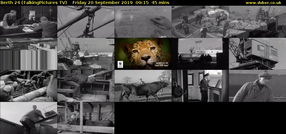 Berth 24 (TalkingPictures TV) Friday 20 September 2019 09:15 - 10:00