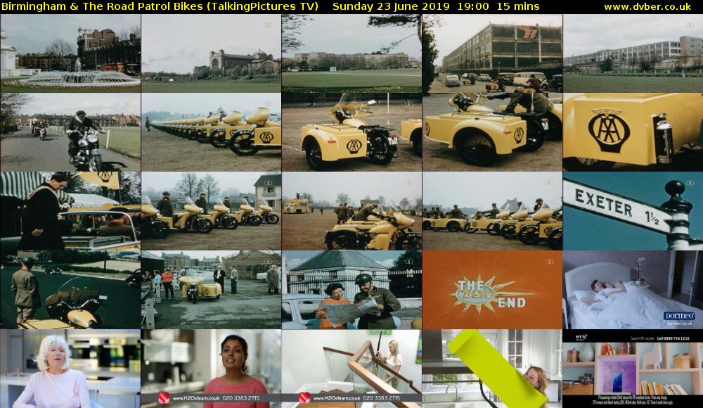 Birmingham & The Road Patrol Bikes (TalkingPictures TV) Sunday 23 June 2019 19:00 - 19:15