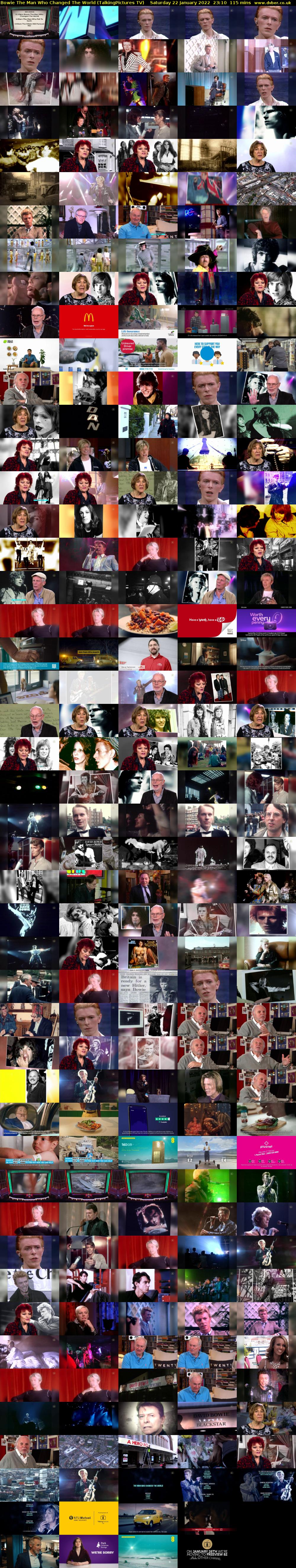 Bowie The Man Who Changed The World (TalkingPictures TV) Saturday 22 January 2022 23:10 - 01:05
