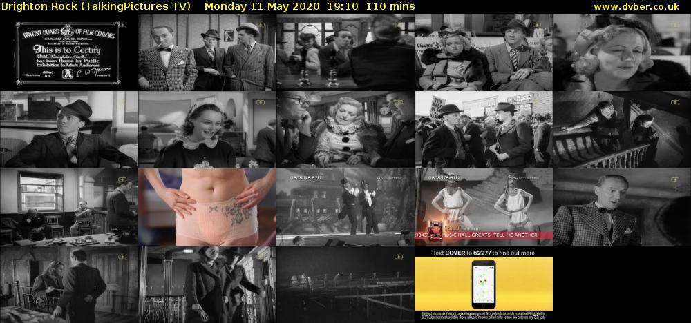 Brighton Rock (TalkingPictures TV) Monday 11 May 2020 19:10 - 21:00