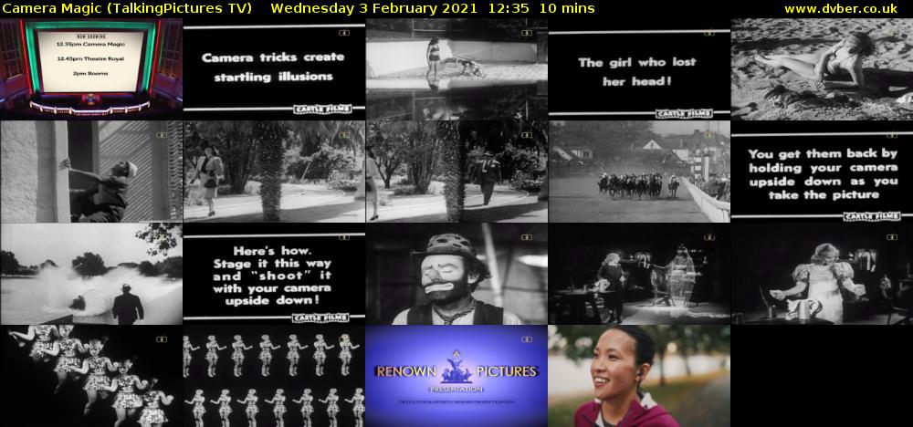 Camera Magic (TalkingPictures TV) Wednesday 3 February 2021 12:35 - 12:45