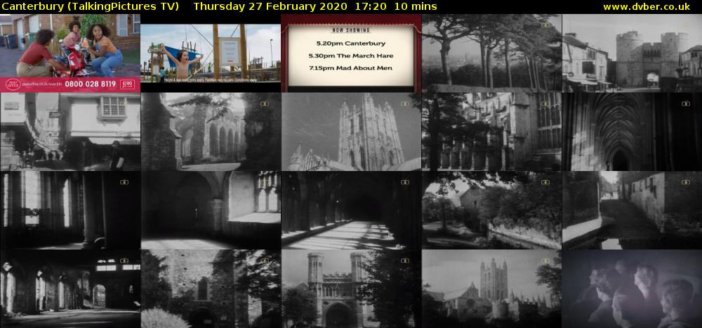 Canterbury (TalkingPictures TV) Thursday 27 February 2020 17:20 - 17:30