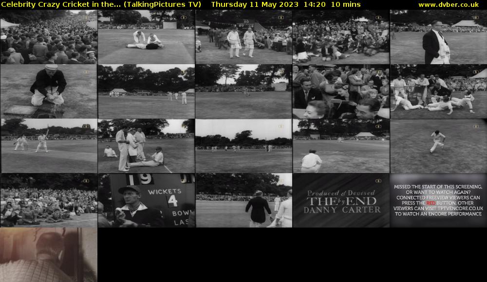 Celebrity Crazy Cricket in the... (TalkingPictures TV) Thursday 11 May 2023 14:20 - 14:30