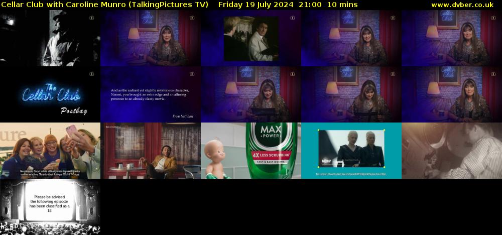 Cellar Club with Caroline Munro (TalkingPictures TV) Friday 19 July 2024 21:00 - 21:10